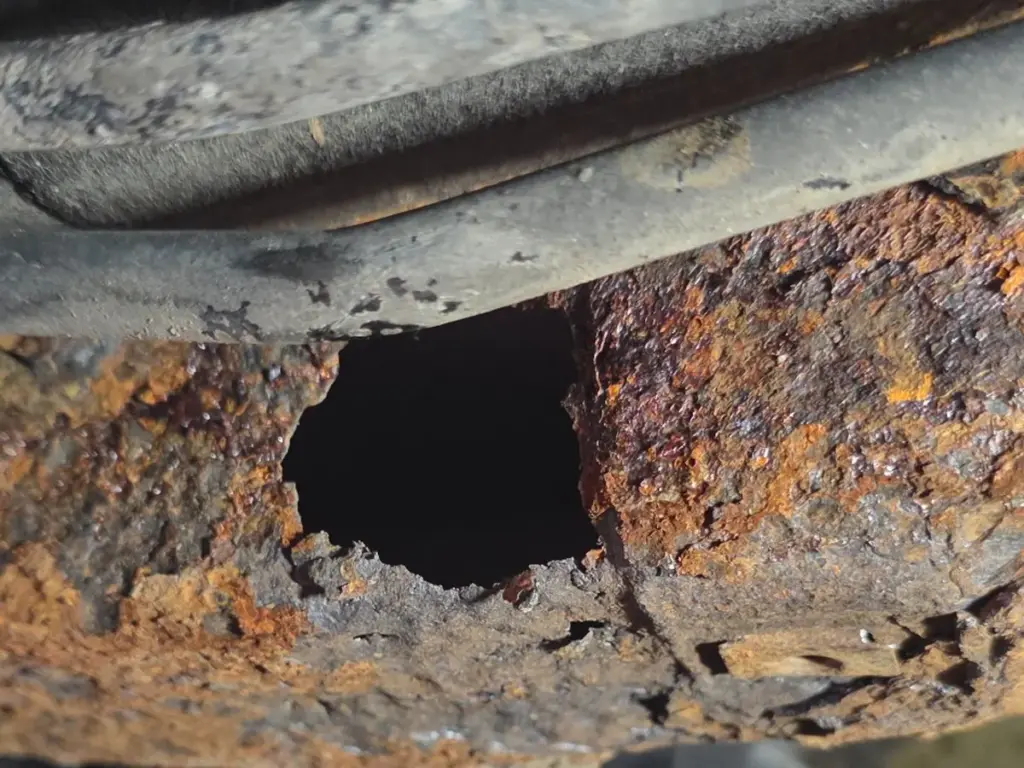 Detailaufnahme einer fortgeschrittenen Durchrostung